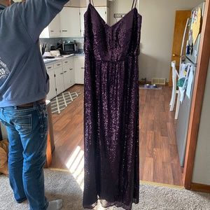 Jasmine Purple long sequin dress